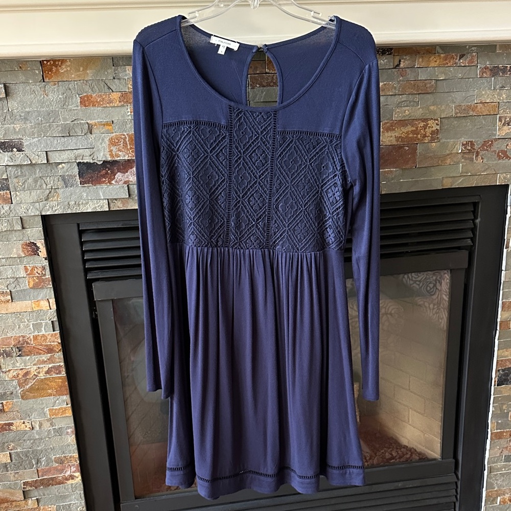 Maurices Navy Blue Long Sleeve Dress